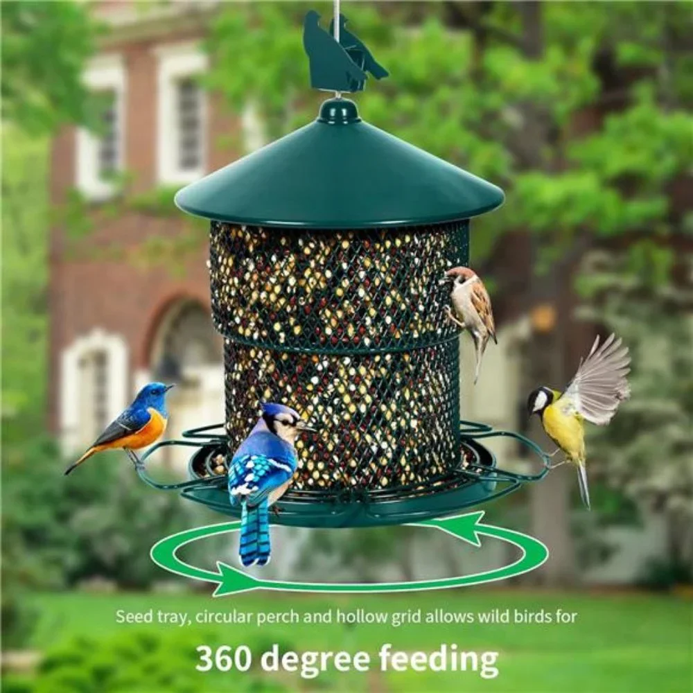 Wild Bird Feeders Outside Hanging for Wild Birds, Large Metal Bird Feeders